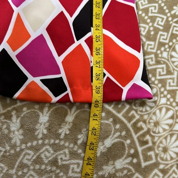 Worthington Fit & Flare Dress Vibrant Color Block Animal Giraffe Print Size 14 - Picture 8 of 9